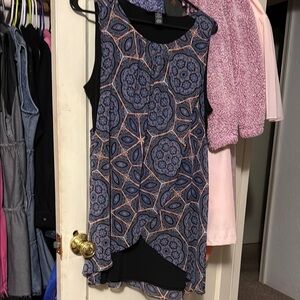 Multicolored Asymmetrical Sleeveless dress